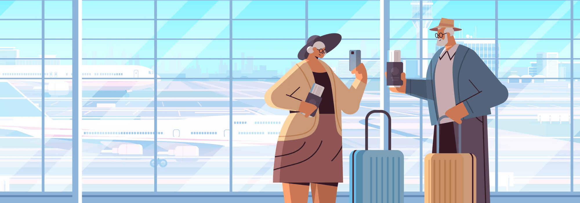 Duo à l'aéroport